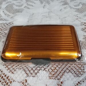 Metallic Gold Plastic Card Holder